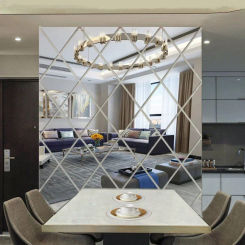 10/17/32/58pcs Acrylic 3D Mirror Stickers DIY Diamond Triangle Self-adhesive Wall Mirrors For Home Furnishing Decoration Sticker