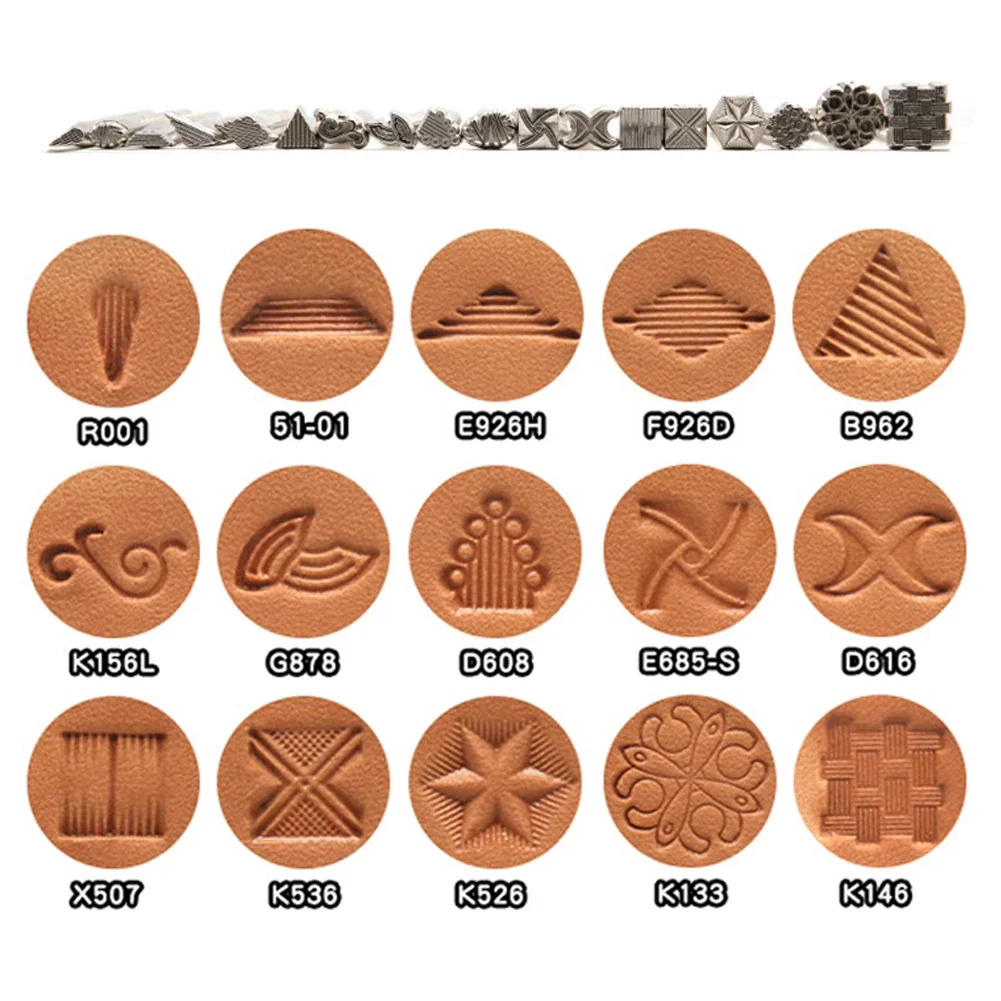 Description Picture 3 of itemLeather Staming Kit Metal Punch Tool DIY Pottery Clay Ceramic Embossing Mold Leathercraft Carving Printing Punch Stamp Head