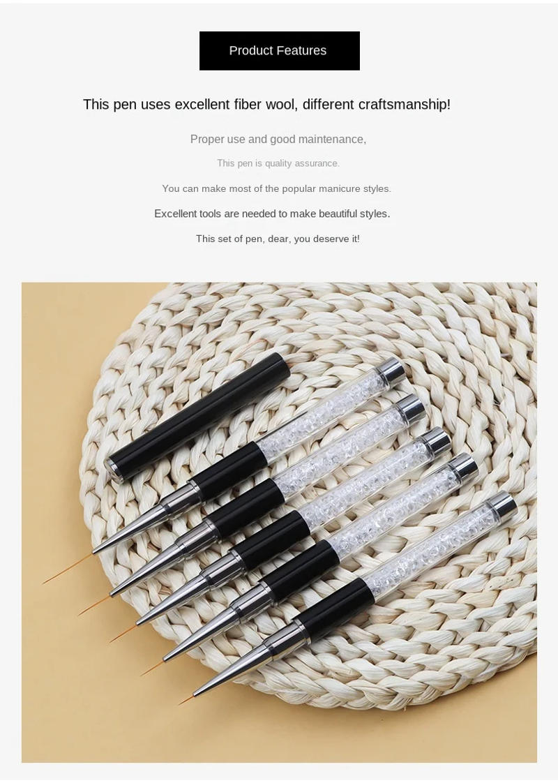 Description Picture 5 of itemNail Art Brushes Nail Enhancement Pen Carving Colorful Painting Flower Pen Nails Tool Line Drawing Pen Manicure Tools Nail Brush