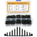 1200pcs M2 M2.5 Carbon Steel Mini Wood Screws Assortment Kit - 6 Sizes of Phillips Flat Head Self-Tapping Sheetmetal Screws