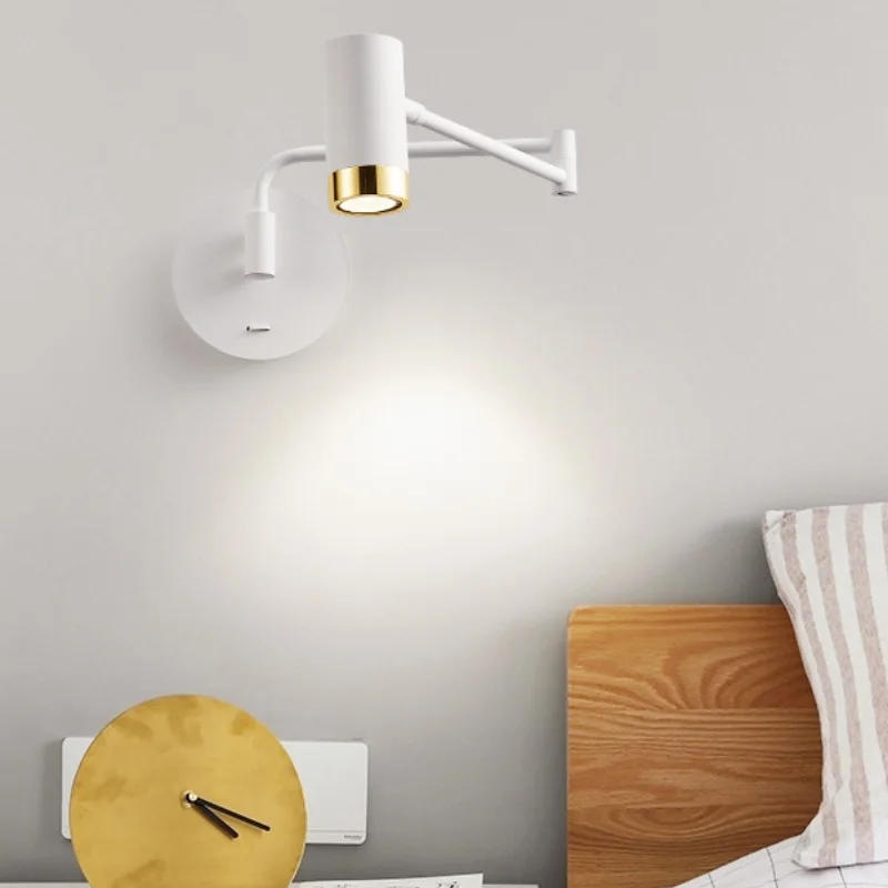 Description Picture 6 of itemHome Appliance Lamps For Room Headboard Wall Light Modern Creative Telescopic Rocker Arm Switch Bedroom Study Reading Wall Light