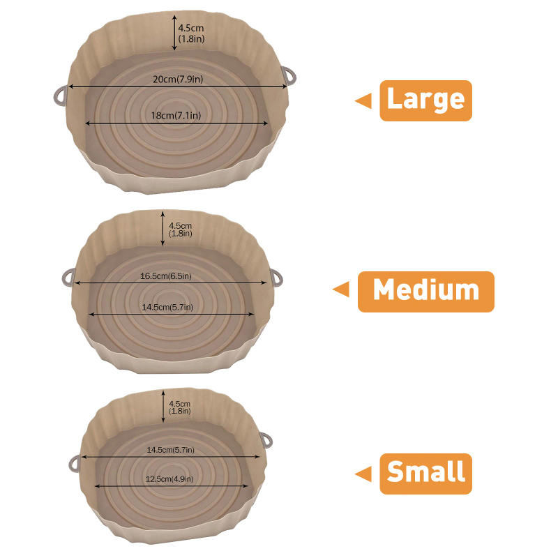 Description Picture 3 of itemAir Fryer Silicone Tray Pizza Fried Chicken Airfryer Silicone Basket Reusable Airfryer Grill Pan Mat Kitchen Baking Tool