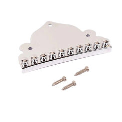 Steel Mandolin Tailpiece 10 String Replacement Parts with Screws 70.5x42mm