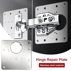 10 set  Hinge Repair Plate Kitchen Cabinet Door Hinges Mounting Plate with Screw Flat Fixing Brackets Furniture Hardware Tools