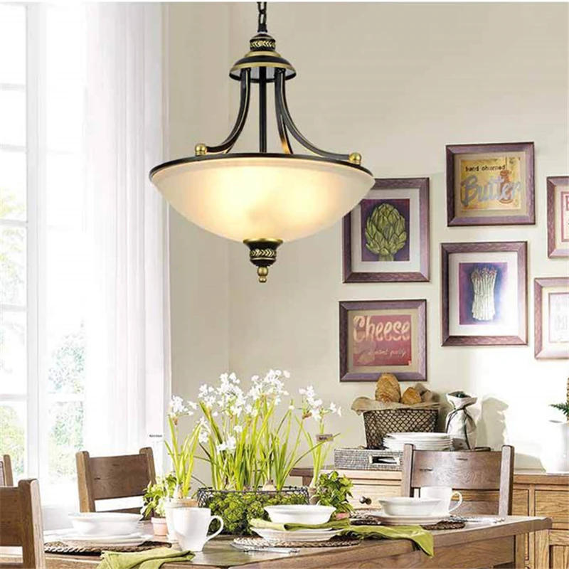 Description Picture 6 of itemAmerican Ceiling Chandelier Home Lamp Living Room Decor Dining Room Retro Led Ceiling Light Iron Chandelier Balcony Restaurant