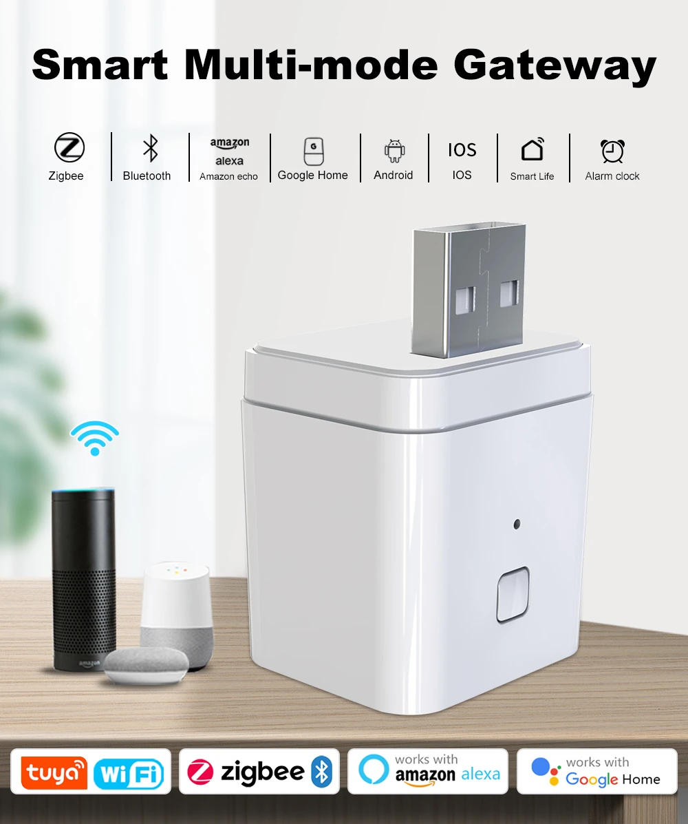 Description Picture 2 of itemTuya Smart USB Bluetooth Zigbee Multi Gateway Wireless Hub Bridge Smart Home Appliances Remote Control Support Alexa Google Home