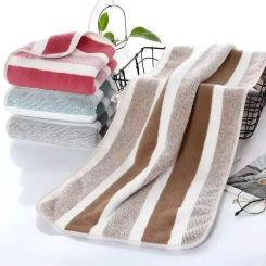 Quick Drying Towel Set Soft Hand Towel Bath Towel Quick Drying Absorbent Towels For Bathroom Striped Pattern