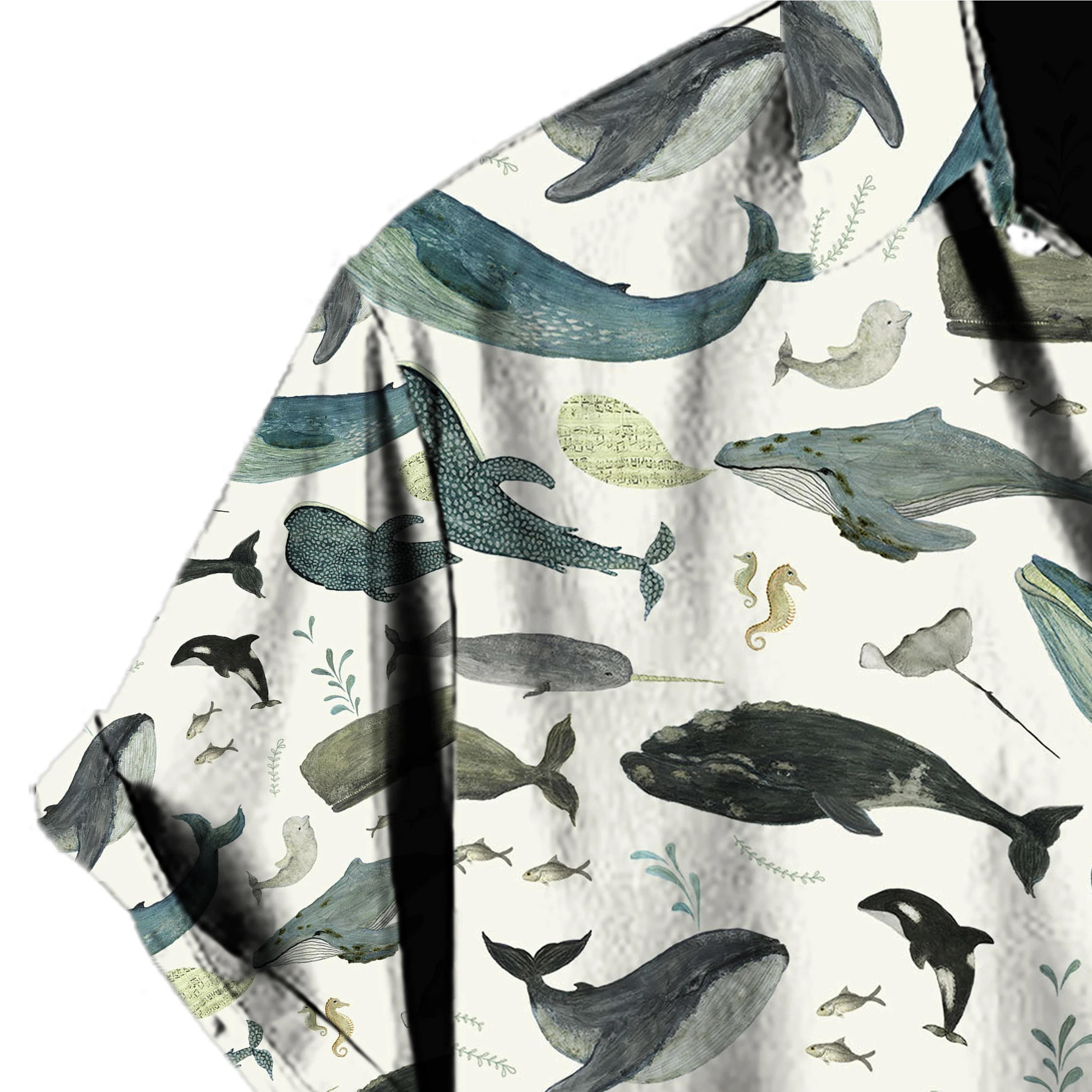 Description Picture 5 of itemNew fashionable and casual men's short sleeved whale lined 3D digital printed shirt, comfortable shirt, hot selling item