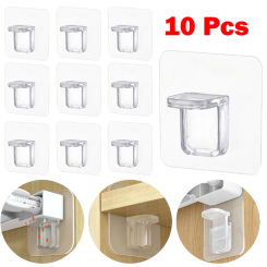 10pcs Shelf Support Adhesive Pegs Closet Partition Bracket Cabinet Support Clips Wall Hanger Sticker For Kitchen Bathroom