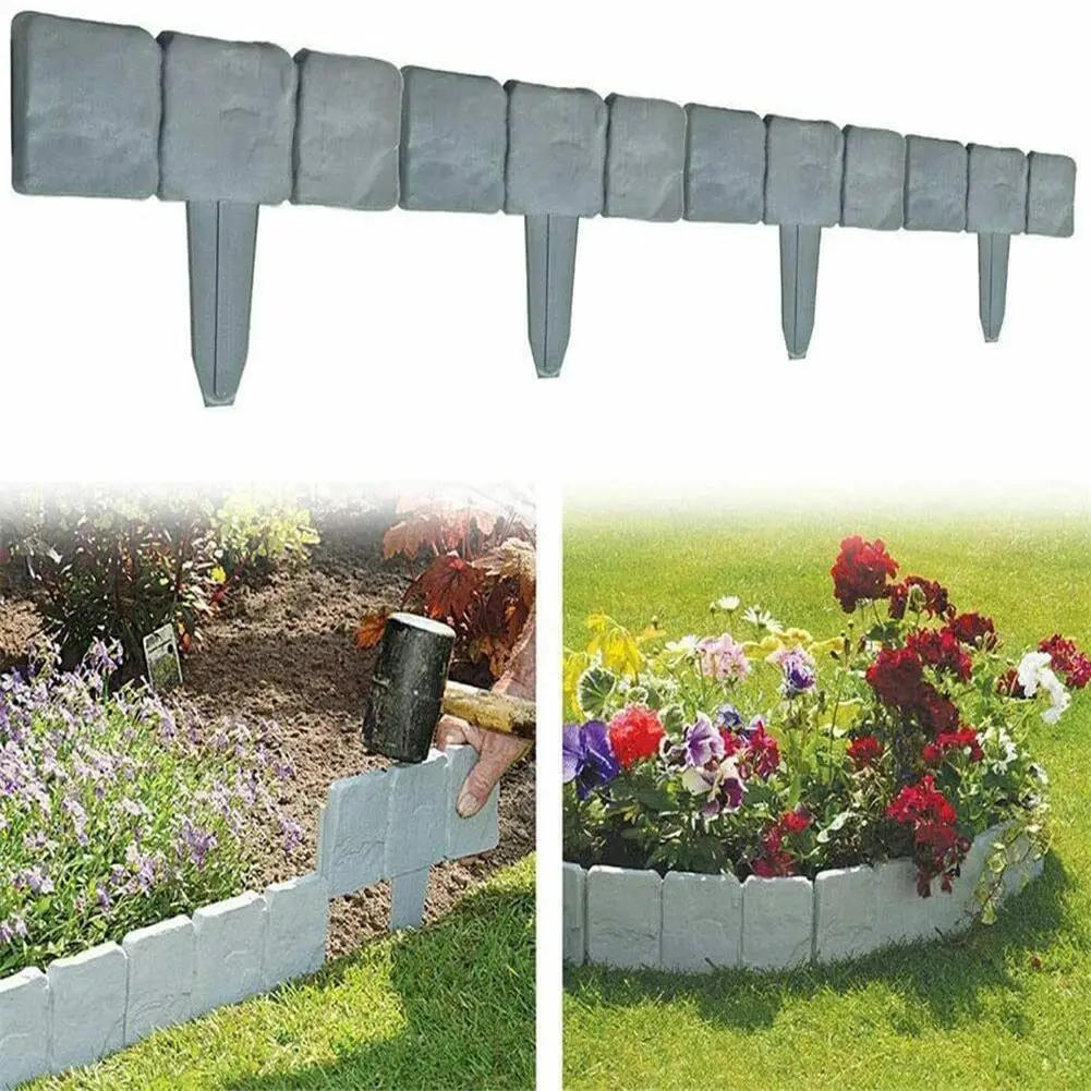 Description Picture 3 of item10/20pcs Garden Fence Imitation Stone Plant Support Stake Outdoor Landscape Edging Decorative Border Garden Plant Accessories