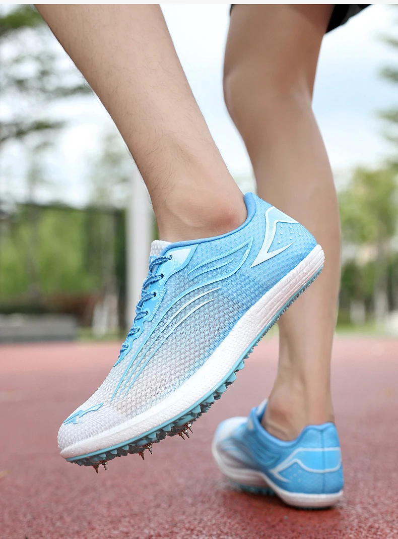 Description Picture 5 of itemHigh Quality Men Women Track and Field Shoes Youth Anti Slip Sneakers Outdoor Professional Jumping Runn Shoes Student Trainers