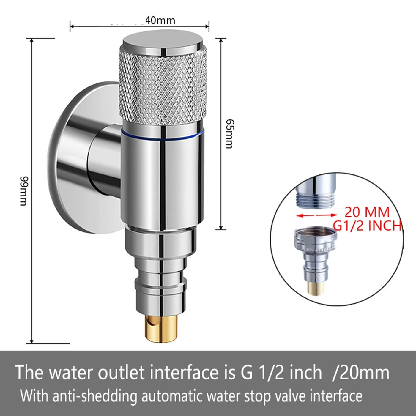Description Picture 4 of itemWashing Machine Faucet Water Stop Quick Opening Angle Valve Interface Bass Bathroom Accessories