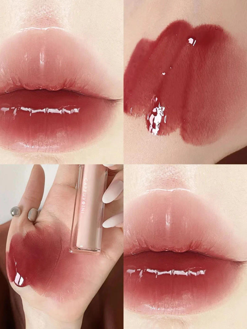 Description Picture 3 of item8 Colors Clear Lipgloss Mirror Glow Oil Lip Glaze Hydrating Glass Jelly Lipstick Moisturizing Lip Plumper Gloss Makeup