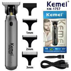Kemei Hair Clippers Men's Beard Trimmer Zero Gapped T-Blade Mini Hair Cutting Machine Cordless Professional clippers KM-1757