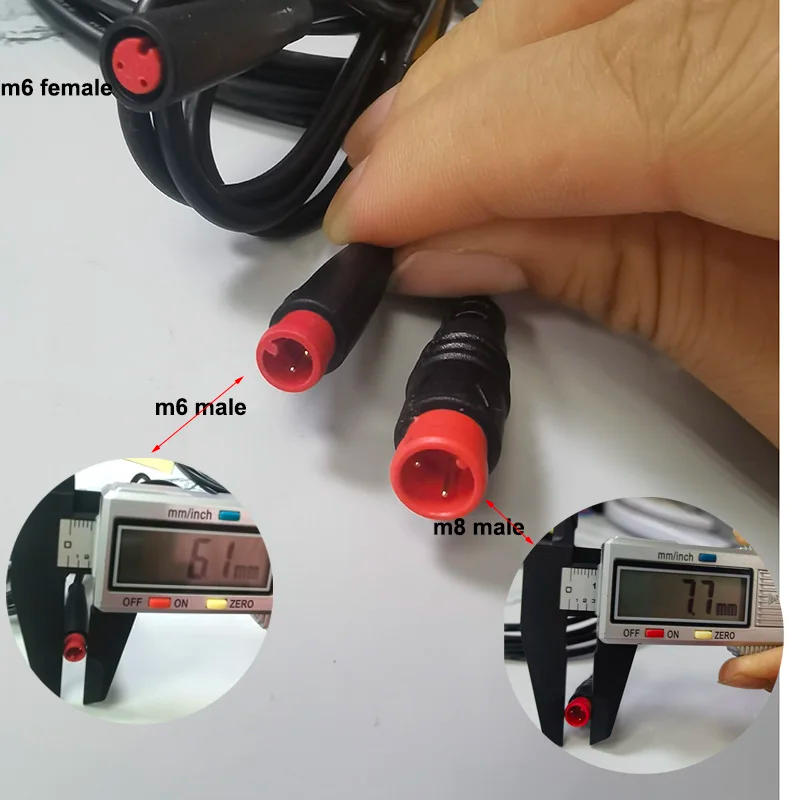 Description Picture 3 of itemM6 M8 2/3/4/5 Pin core 6mm male female Julet Electric ebike Butt Plug Connector Cable Signal Sensor waterproof Scooter wire