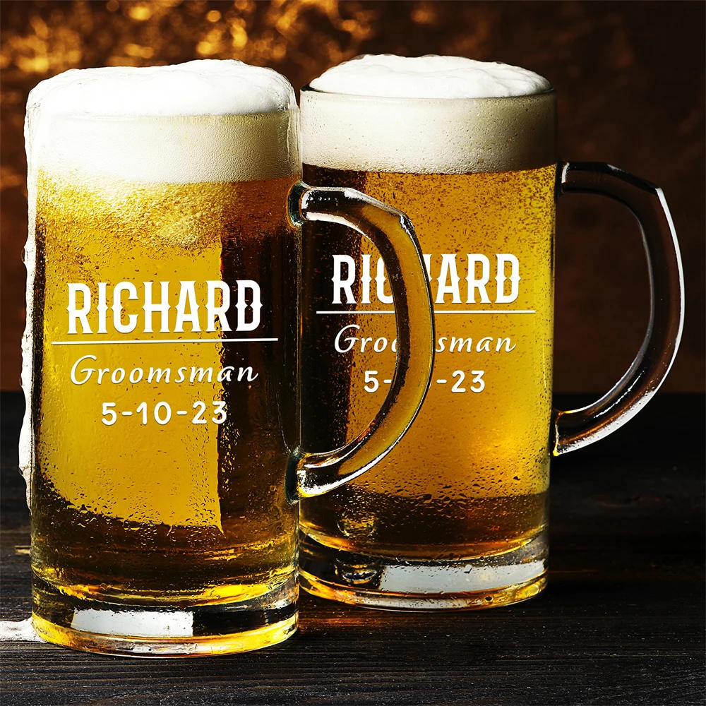 Description Picture 6 of itemGifts For Groomsmen Personalized Beer Gifts Engraved Glass Beer Customized Father's Day Gifts Birthday Present for Him Brother