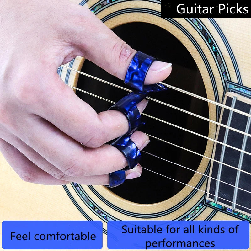 Description Picture 6 of item4pcs/set 1 Thumb + 3 Fingers Guitar Picks Silicone Finger Protector Finger Cover Picks for Beginners Guitar Accessories