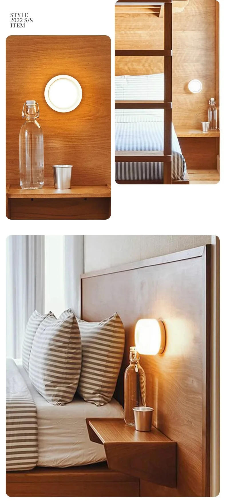 Description Picture 4 of itemNordic LED Wall Lamp Smoke Grey Amber Wall Lights for Study Bedroom Bedside Living Room Indoor Home-Appliance Decoration Fixture