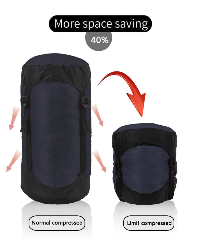 Description Picture 3 of itemUpgrade 40D 10-35L Ultralight Waterproof Nylon Compression Stuff Sack for Sleeping Bag 40% Space for Camping Hiking Backpacking
