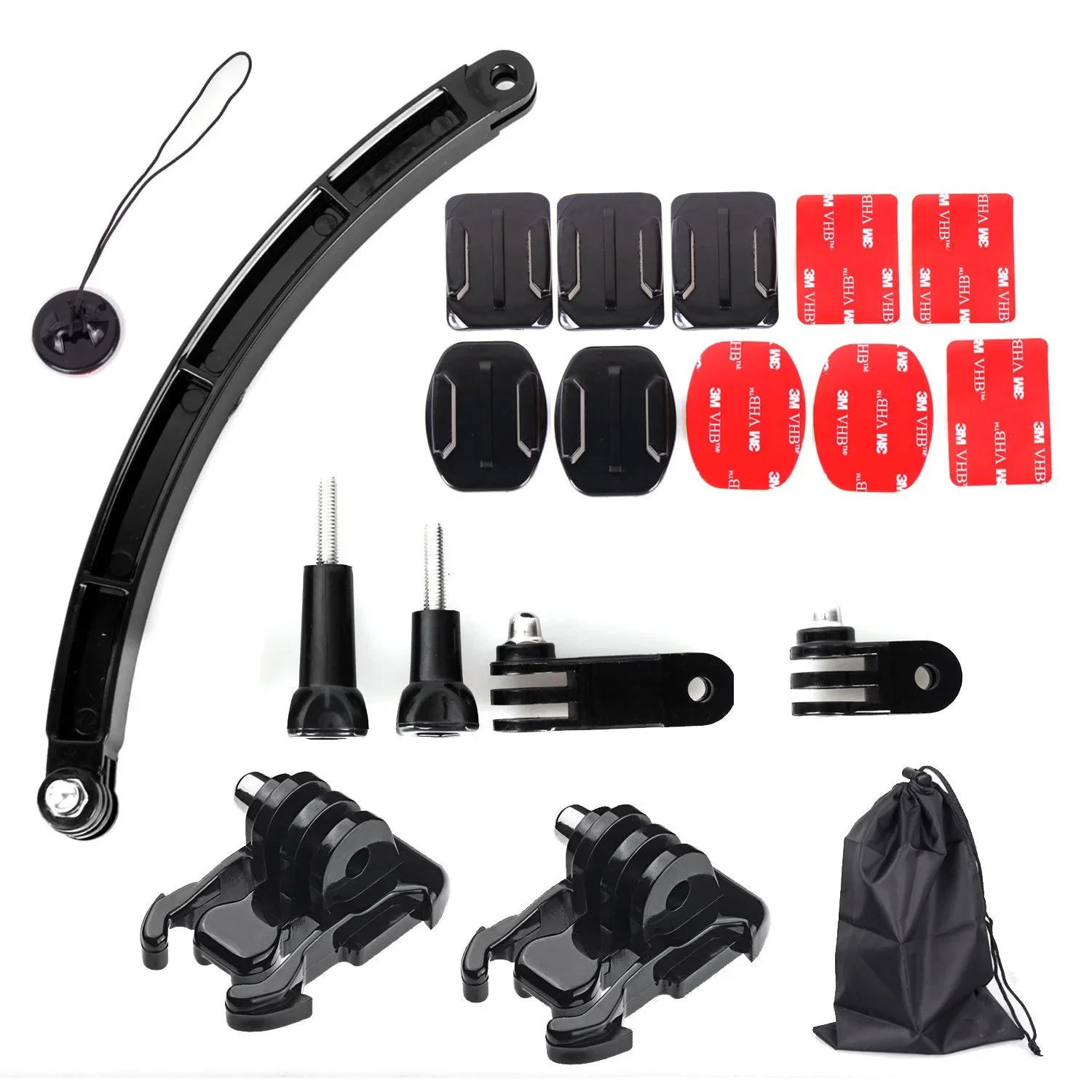 Description Picture 2 of itemAction camera Tripod accessories  For Gopro Hero Set Helmet Extension Arm Mount Kit Curved Selfie Stick For Xiaomi for Sjcam