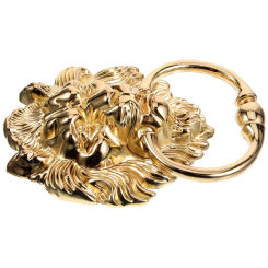 Lion Head Handle Pull Decorative Door Hardware Gold Gate Retro Knocker Golden Zinc Alloy Front Knobs
