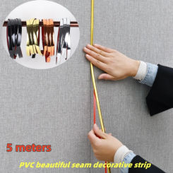 5M PVC Self-adhesive Waterproof Gold Tape Ceiling Background Wall Decoration Line Tile Gap Sticker Furniture Edge Banding Strip
