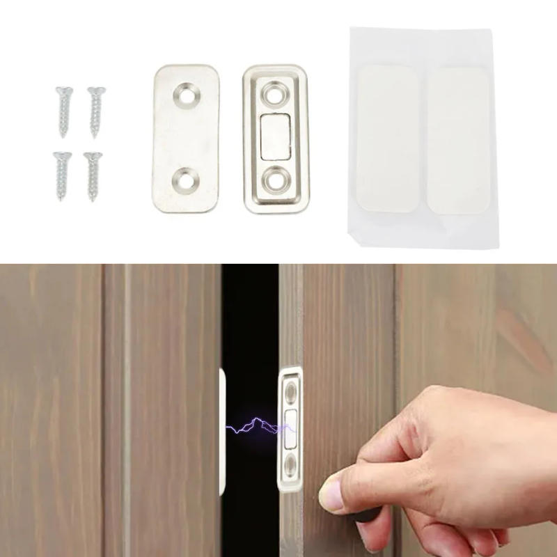 Description Picture 5 of itemCold-Rolled Steel Cabinet Catches Magnetic Invisible Door Closer Door Stop With Screw&Adhesive  Household Tool Parts Repairing