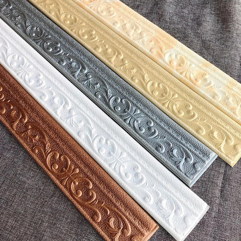 Description Picture 5 of item2.3 M Wall Trim Line Wallpaper Skirting Border Waterproof Anti-collision 3D Pattern Stickers Decor Self-adhesive Foam Border New