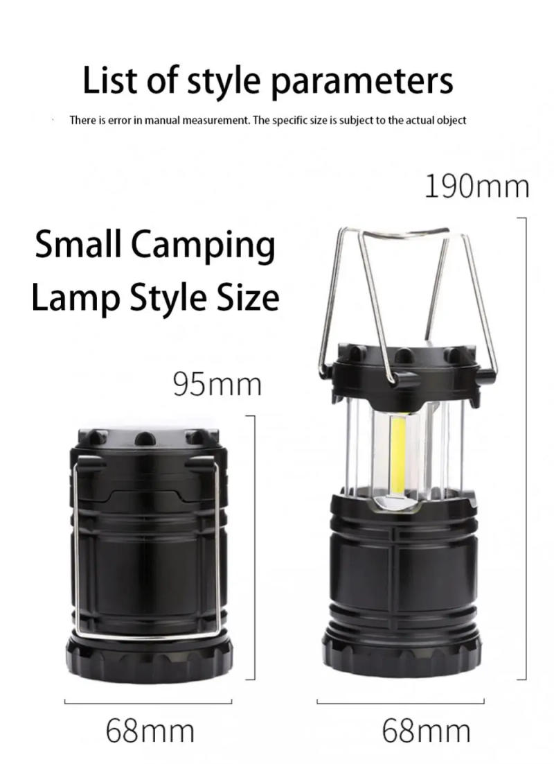 Description Picture 3 of itemMini 3*COB Tent Lamp LED Portable Lantern TelescopicTorch Camping Lamp Waterproof Emergency Light Powered