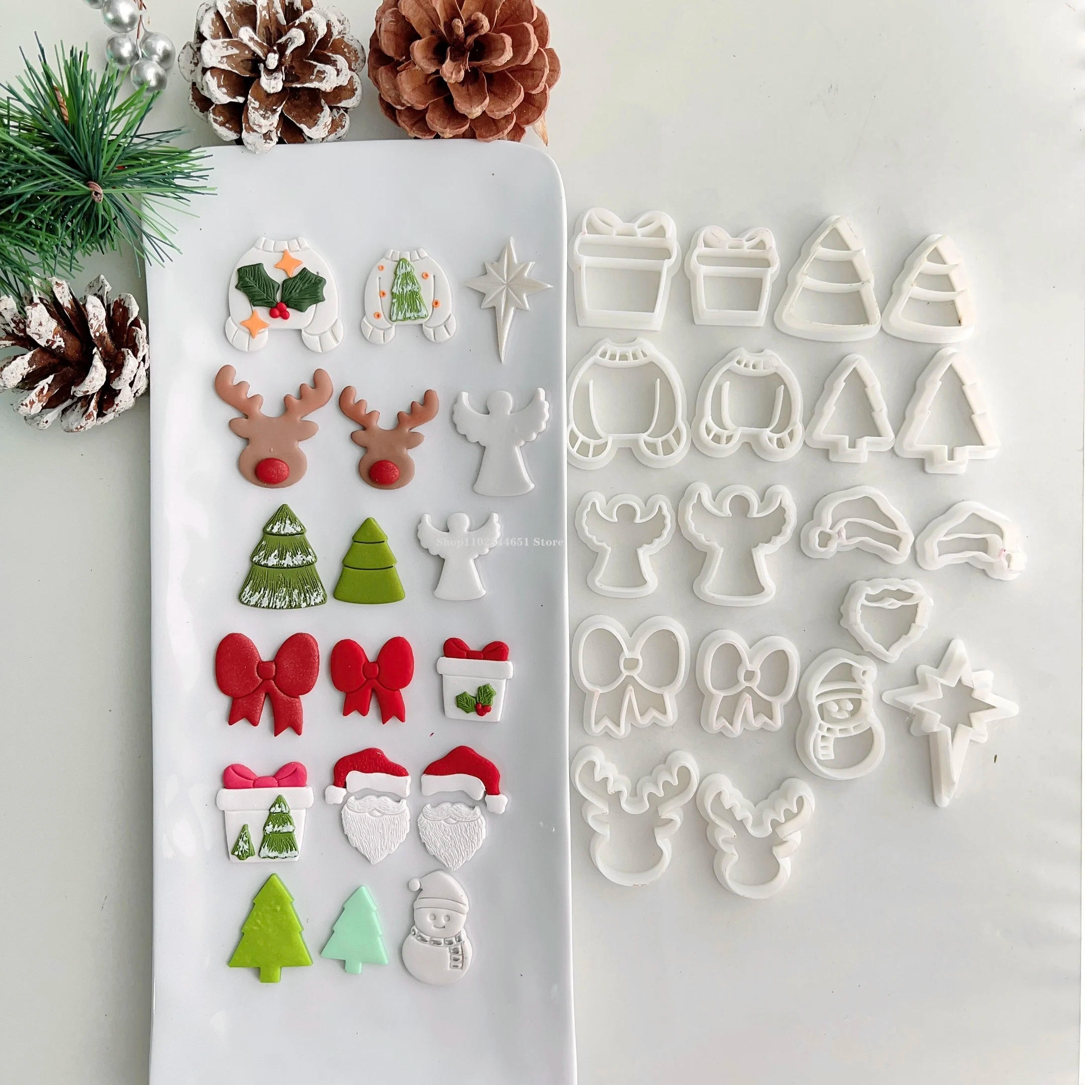 Description Picture 2 of itemChristmas Theme Polymer Clay Earring Mold DIY Soft Pottery Jewelry Pendant Hairpin Crafts Decoration Making Hand Cutting Tools