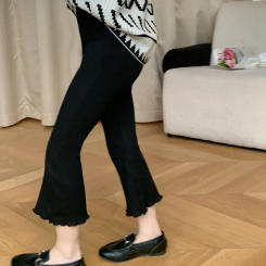 2025 Spring New Baby Clothes Toddler Flare Pants Solid Infant Girls Trousers Kids Leggings Newborn Clothing