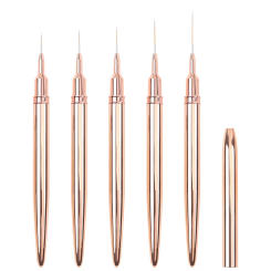 7/9/11/15/20mm Rose gold Nail Liner Brush French Stripe Painting Tools Nail Drawing Pen