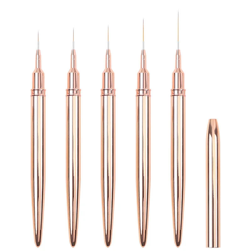 Description Picture 5 of item7/9/11/15/20mm Rose gold Nail Liner Brush French Stripe Painting Tools Nail Drawing Pen