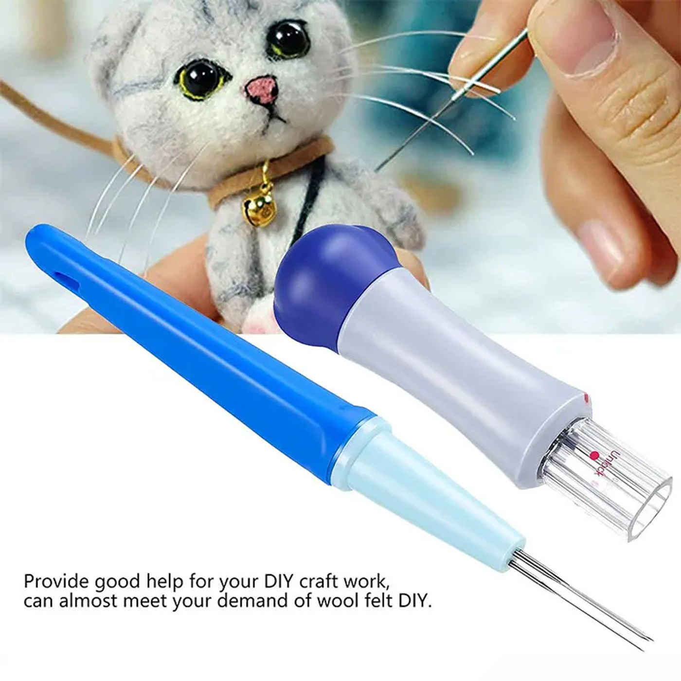 Description Picture 2 of itemFelting Needle with 3/7 Needles, Needle Felting Stitch Punch Tool, Wool Felting Starter Kit for DIY, Toys Craft, Felt Animals