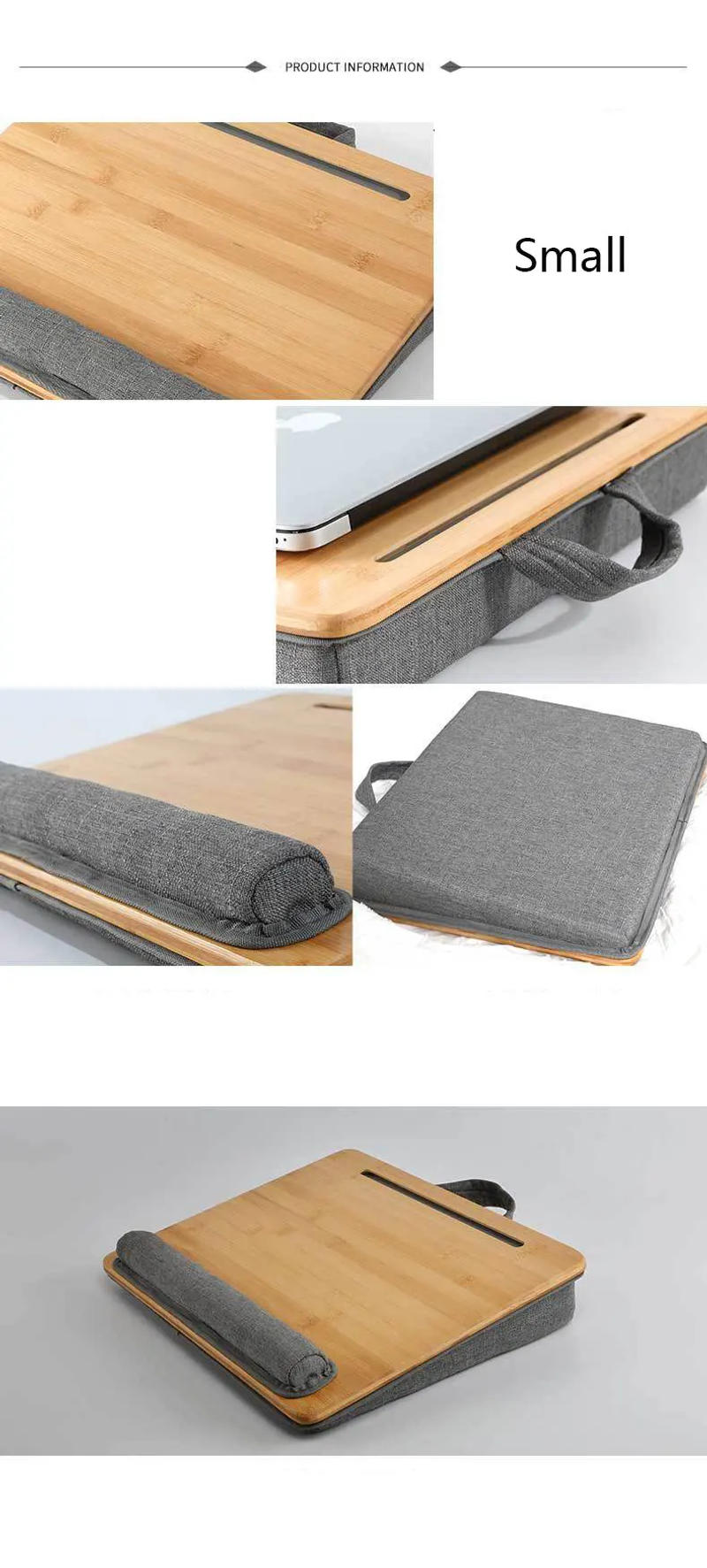 Description Picture 5 of itemBamboo Portable Mini Laptop Desk on Lap study table for bed Lazy Home Picnic Camping Car with Office Lunch Break Pillow