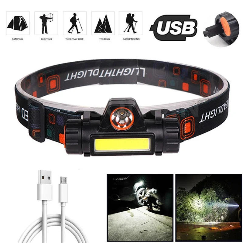 Description Picture 3 of itemMini Rechargeable Powerful Headlamp Hiking Camping USB C Head Light LED Headlight Front Head Lamp For Working
