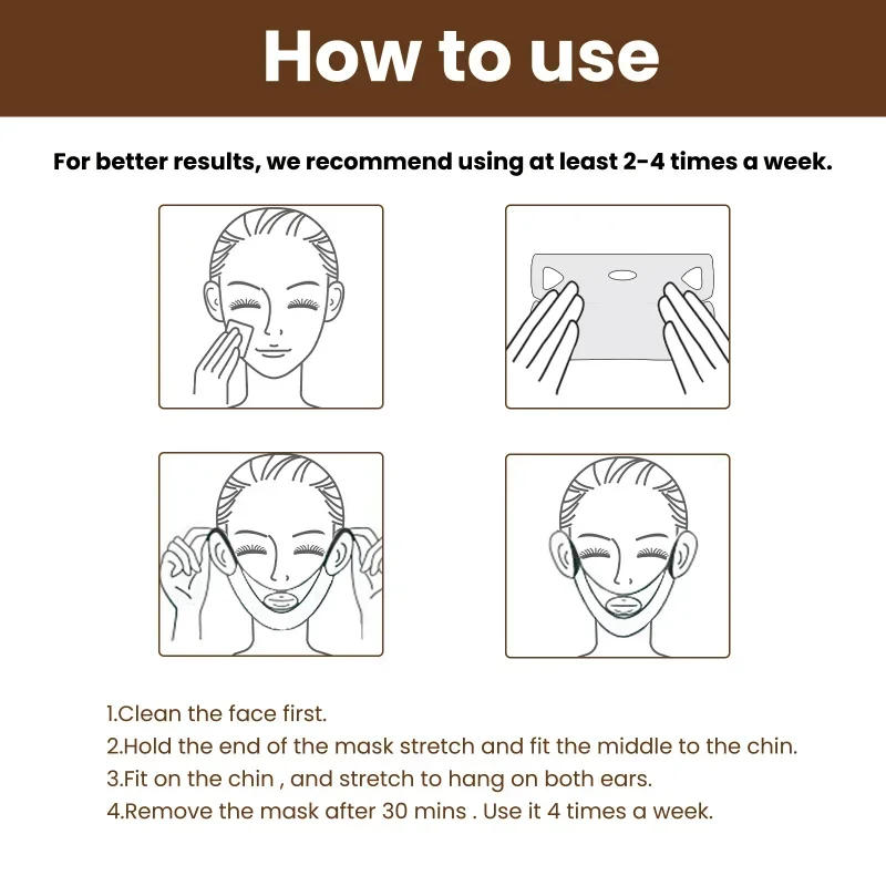 Description Picture 2 of item1-22PCS/Lot V Line Mask Neck Mask Face Lift V Lifting Chin Up Patch 4D Ear Tightening Skinny Masseter Double Chin Reducer Tool