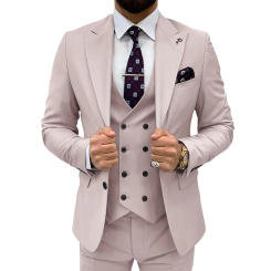 3 Piece Men Suit Wedding Suits Classic Slim Fit Single Breasted Suit For Men 2 Buttons Formal Prom Blazer Pants Vest Tuxedo