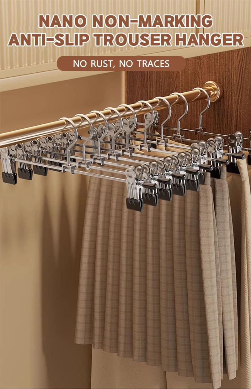 Description Picture 2 of item5pcs Metal Windproof Hanger for Clothes Home Pants Coat Non-slip Drying Hangers with Adjustable Clips Closets Storage Racks