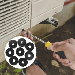 8 Pcs Rubber Isolation Pad Vibration 1/4 Washers Flat Dryer Stabilizer Pads Anti- Mat Bolt Taps Black Repair Refrigerator