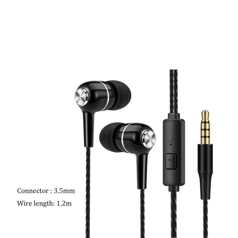 Description Picture 2 of item1PC Stereo In-Ear Earphone Earpiece With Microphone 3.5mm Earbuds Portable Universal HiFi Headphone for Apple/Android/Huawei