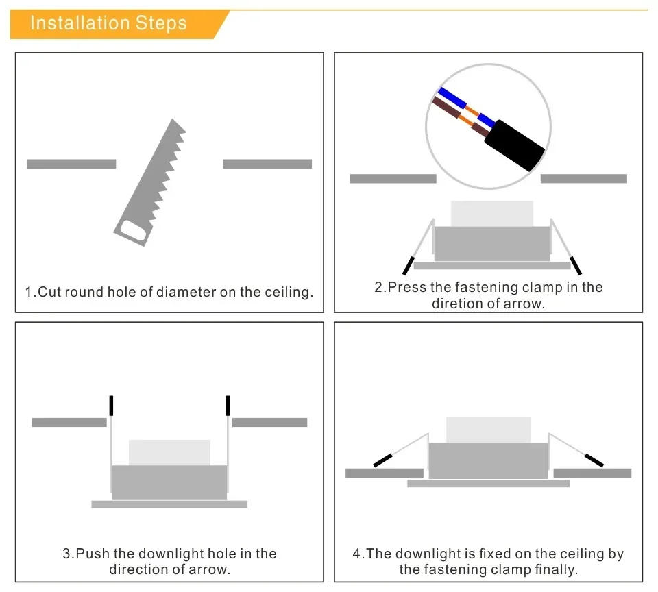 Description Picture 6 of item220V LED Downlight Spotlight Tri-color Dimmable 5W 7W 9W 12W 15W Recessed Downlight Ceiling Light Wall Light Cool White Bulb