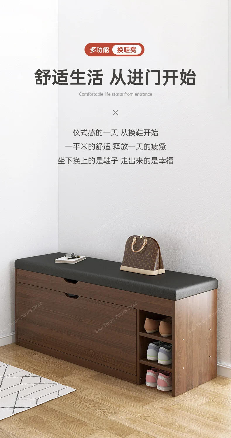 Description Picture 4 of itemModern Change Shoe Cabinet Stool Sitting Rack Household Nordic Small Soft Bag Shoe Cabinet Wearing Muebles Living Room Furniture