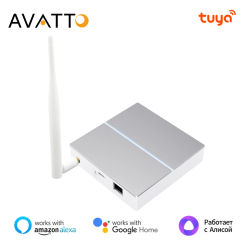 AVATTO Tuya Zigbee Smart Wired Gateway Hub，Smart Home Bridge Wireless With Signal Antenna For App Support Alexa Google Home