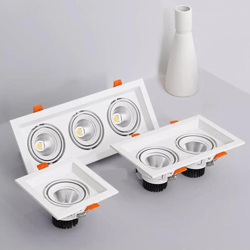 Description Picture 4 of itemSuper Bright Recessed square LED Dimmable Downlight COB 10w15W LED Spot light Grille lamp LED decoration Ceiling Lamp AC85-285V