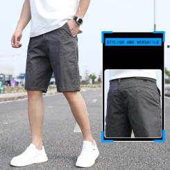 2024 New Casual Shorts Fashion Brand Summer Horse Pants Men's Loose American 5/4 Pants Pure Cotton Sports 5/4 Over Knee Shorts