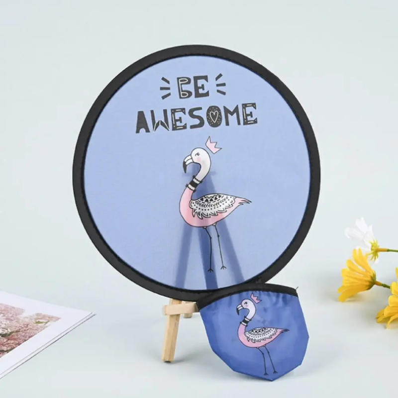 Description Picture 5 of itemDecorative Mini Flying Disk Fan Fashion with Pocket Cartoon Folding Fans Collapsible Fan Round Hand Fan Summer