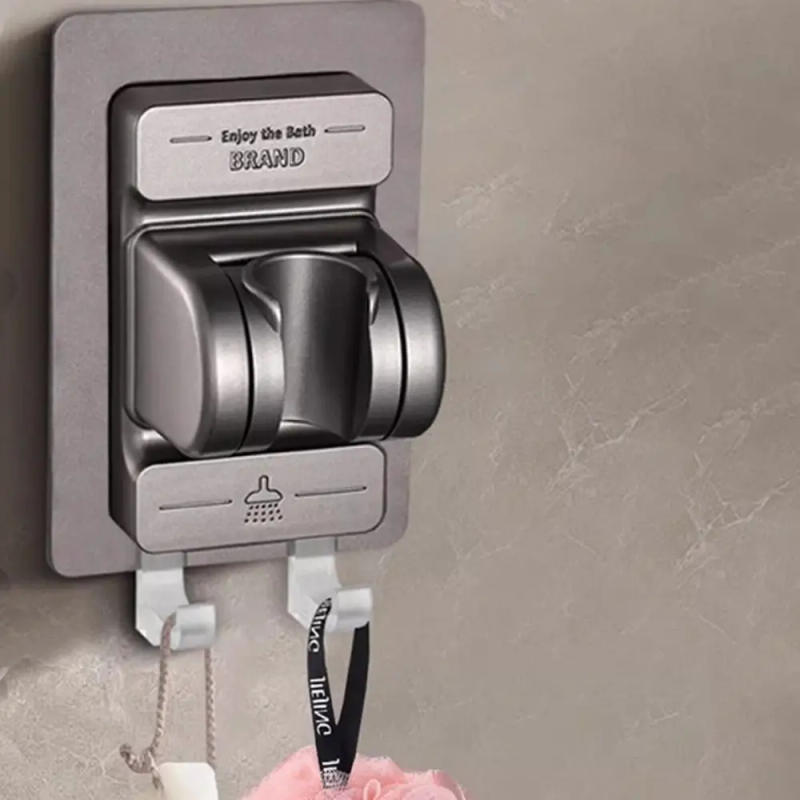 Description Picture 5 of itemAdjustable Shower Head Holder with hooks Wall Mounted Handheld Sprayer Support Self-Adhesive Showerhead Bracket