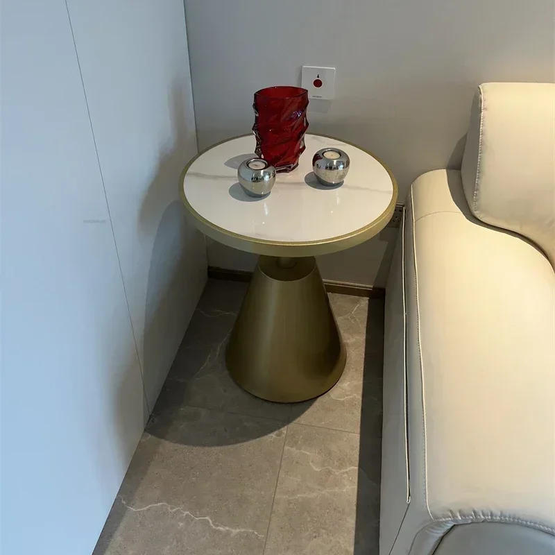 Description Picture 5 of itemNordic Slate Coffee Tables Simple Modern Bedside Table Balcony Small Round Table Light Luxury Living Room Sofa Side Table