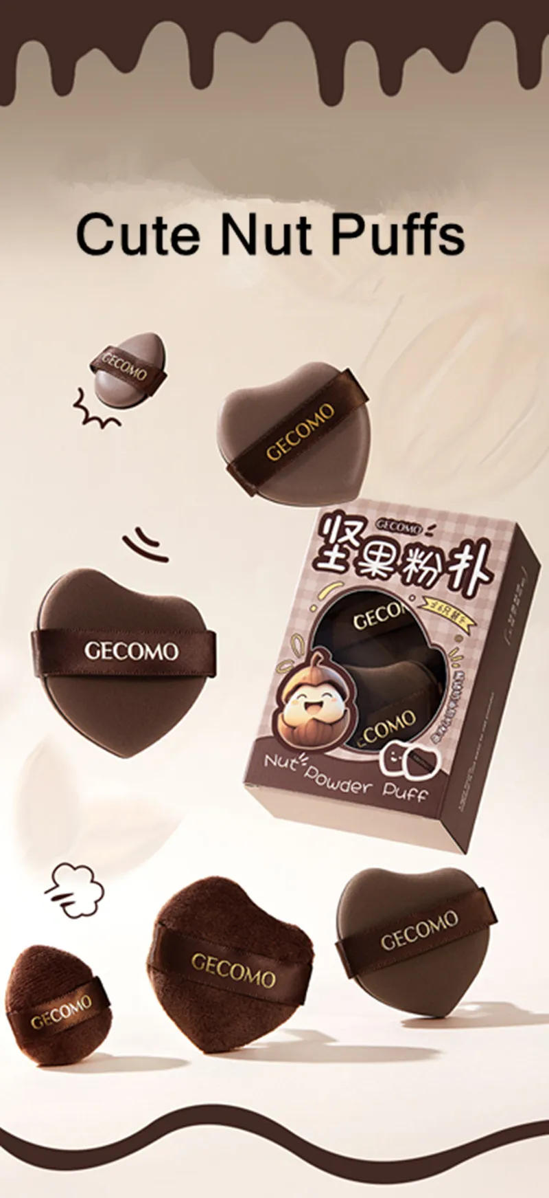 Description Picture 2 of item6PCS Makeup Beauty Sponge Foundation Loose Powder Blusher Blending Puffs Smooth Dry Wet Use Cosmetic Applicator Tool Wholesale